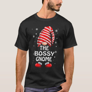 Bossy Gnome Buffalo Plaid Christmas Matching Famil T-Shirt