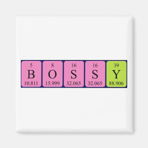 Bossy periodic table name magnet
