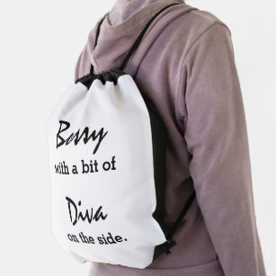 Bossy With A Bit Of Diva Trendy  Drawstring Bag