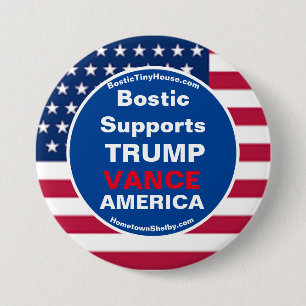 Bostic Supports TRUMP VANCE AMERICA 3 Inch Round Button