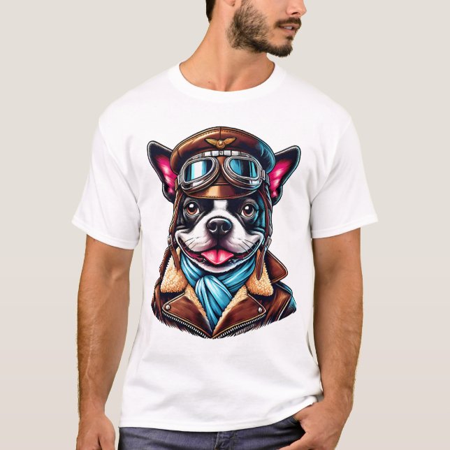 Bostie Pilot Design T-Shirt (Front)