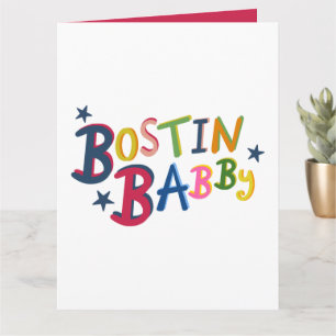 BOSTIN BABBY Black Country Words New Baby Card