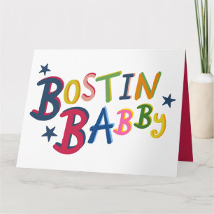 BOSTIN BABBY Black Country Words New Baby Card