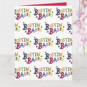 BOSTIN BABBY Black Country Words New Baby Card