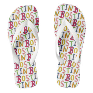 Bostin Black Country Word Flip Flop Beach Footwear