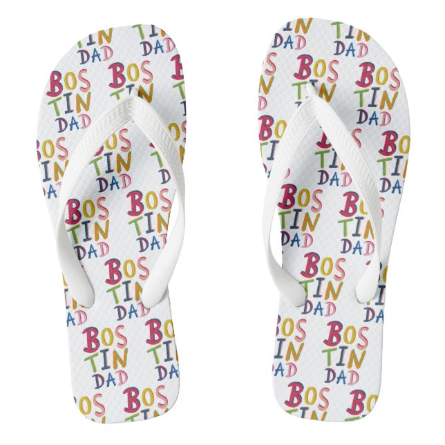 Bostin Dad Black Country Flip Flops Beach Footwear (Footbed)