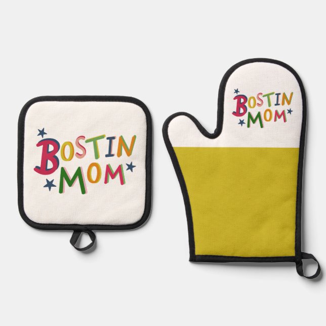 Bostin Dad Black Country  Oven Mitt & Pot Holder Set (Front)
