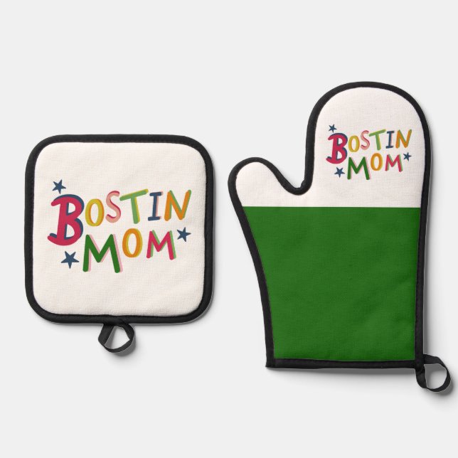 Bostin Dad Black Country  Oven Mitt & Pot Holder Set (Front)