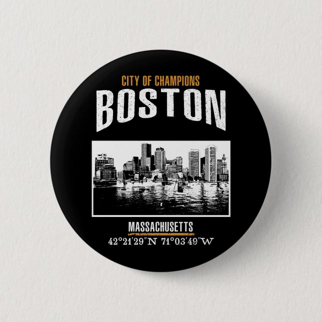 Boston 2 Inch Round Button (Front)