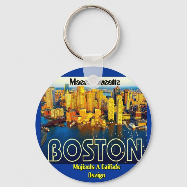 boston 2, Massachusetts - Customized Keychain (Front)