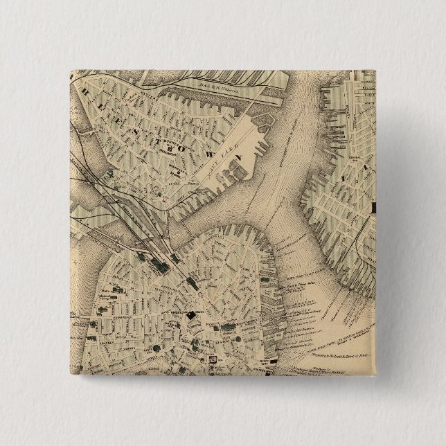 Boston 3 2 inch square button (Front)