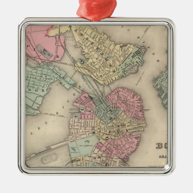 Boston and Adjacent Cities Metal Ornament (Front)