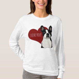 Boston and Frenchie Mix Dog   Cute Dogs T-Shirt