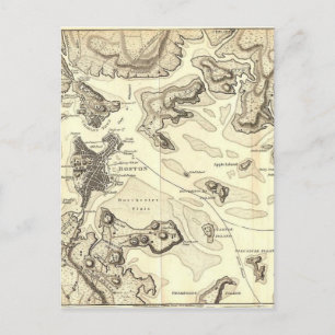 Boston and Its Environs Circa 1800 Postcard