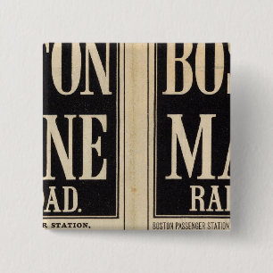Boston and Maine Railroad 2 Inch Square Button