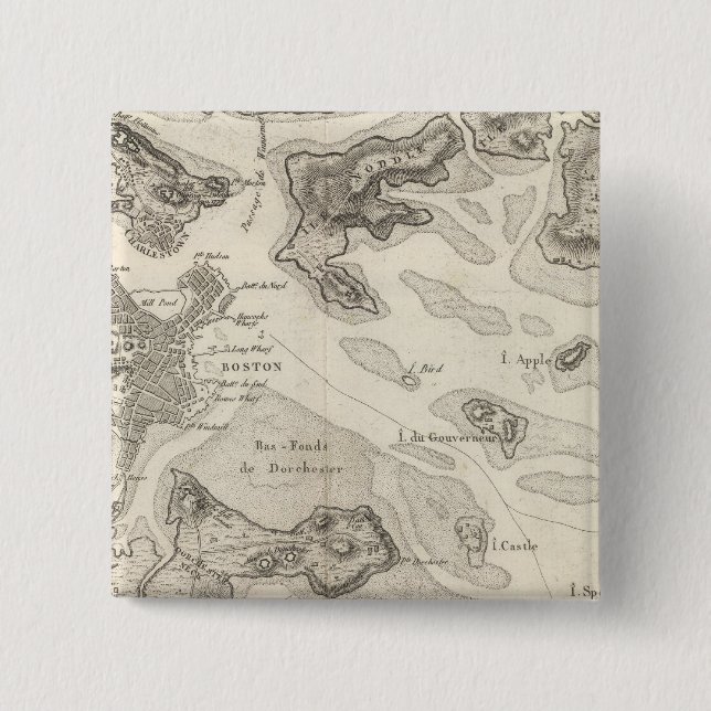 Boston and Surrounding Area 2 Inch Square Button (Front)