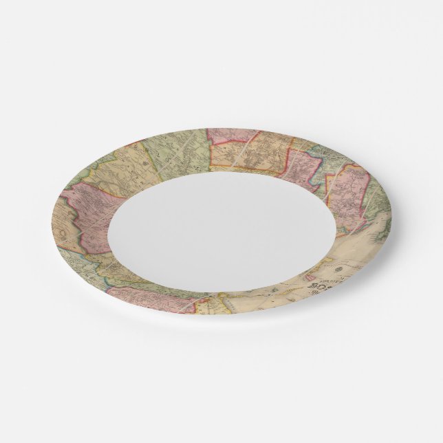 Boston and vicinity paper plate (Angled)