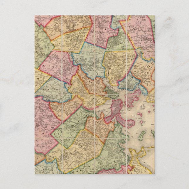 Boston and vicinity postcard (Front)