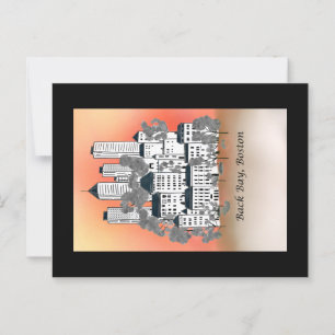 Boston Back Bay Sun Set Postcard