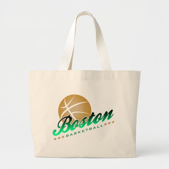 Boston Basketball Large Tote Bag (Front)