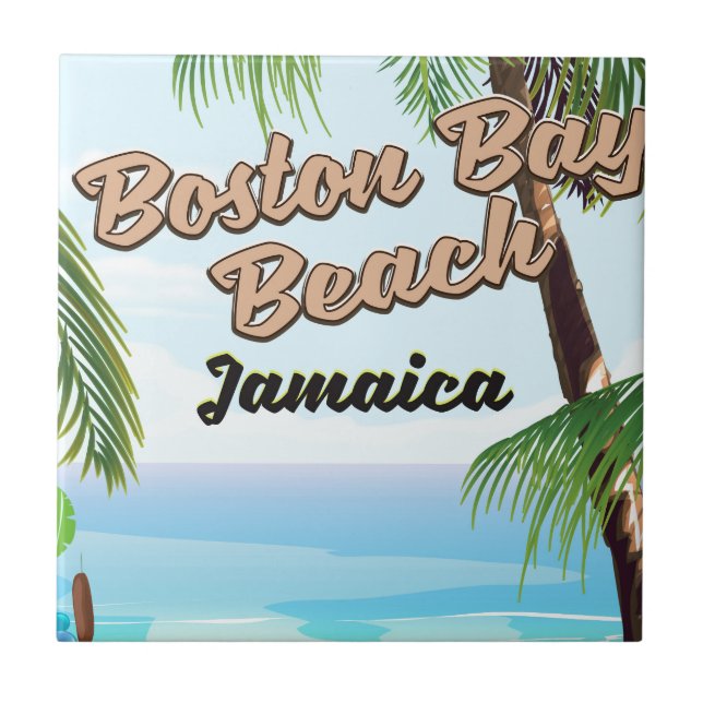 Boston bay beach, Jamaica Tile (Front)