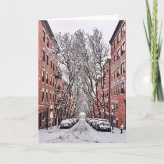Boston Beacon Hill Snow Card