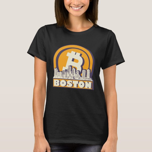 Boston Bitcoin Maximalist  Bitcoin Boston Skyline T-Shirt (Front)
