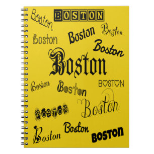 Boston Black Fonts Notebook