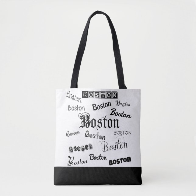Boston Black Fonts Tote Bag (Front)