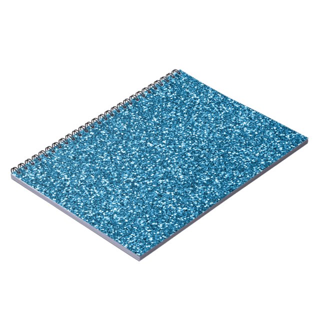 Boston Blue Glitter Notebook (Left Side)