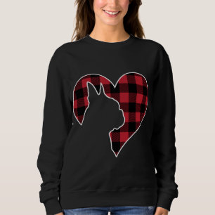 Boston Bostie Terrier Dog Christmas Buffalo Plaid Sweatshirt