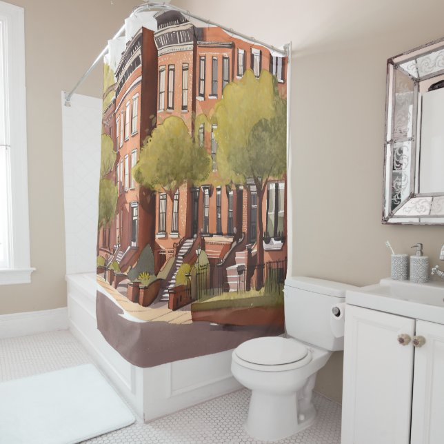 Boston Brownstones | Beacon Street Watercolor (In Situ)