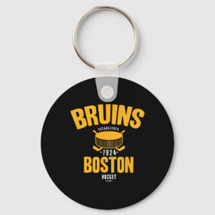Boston Bruins Hockey Puck Black Officially License Keychain