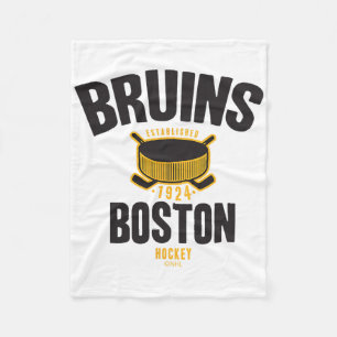 Boston Bruins Hockey Puck White Officially License Fleece Blanket