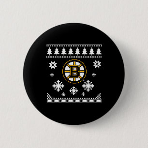 Boston Bruins Ugly Christmas Sweater Holidaze 2 Inch Round Button