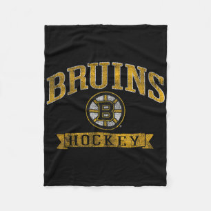 Boston Bruins Vintage Hockey Dark Heather  Fleece Blanket