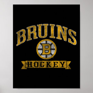 Boston Bruins Vintage Hockey Dark Heather Nhl  Poster