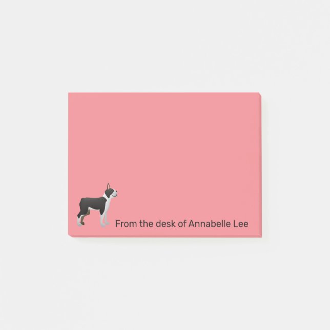 Boston Bull Terrier Personalize Post-it Notes (Front)