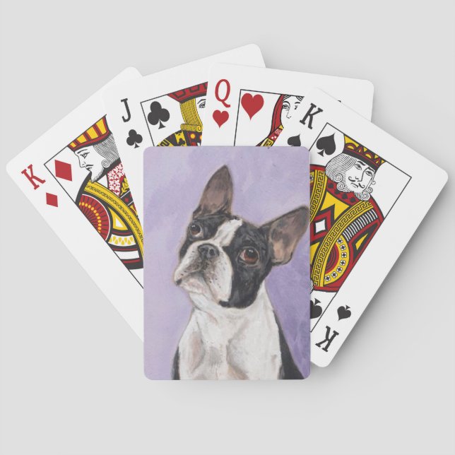 Boston bull terrier playing cards (Back)