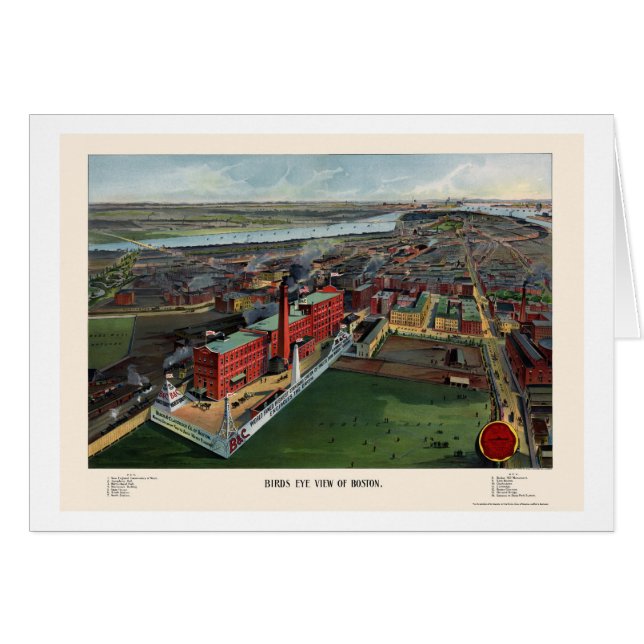 Boston, carte panoramique de mA - 1902 (Devant horizontal)