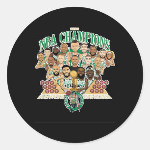 Boston Celtics Banner 18 (team Exclusive) Relaxed Classic Round Sticker