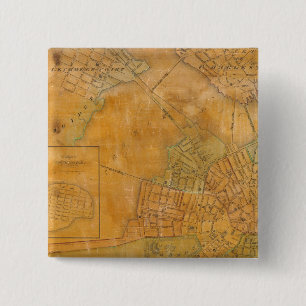 Boston, Charlestown, Cambridge, Massachusetts 2 Inch Square Button