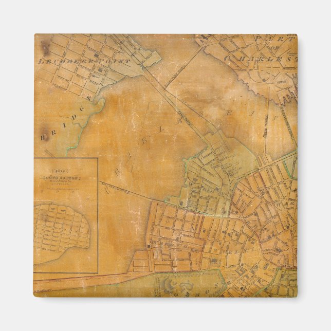 Boston, Charlestown, Cambridge, Massachusetts Magnet (Front)