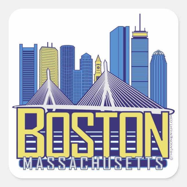 Boston City Colours Square Sticker (Front)