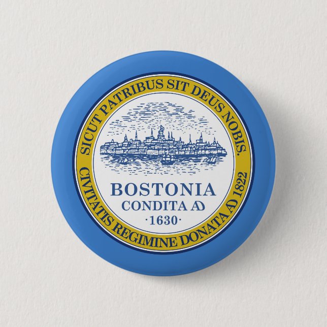 Boston city flag 2 inch round button (Front)