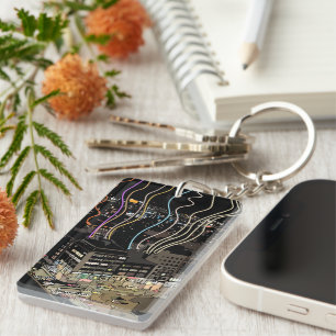 Boston City Lights Keychain