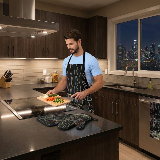 Boston City Lights Oven Mitt & Pot Holder Set (Creator Uploaded)