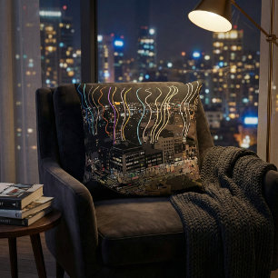 Boston City Lights Throw Pillow