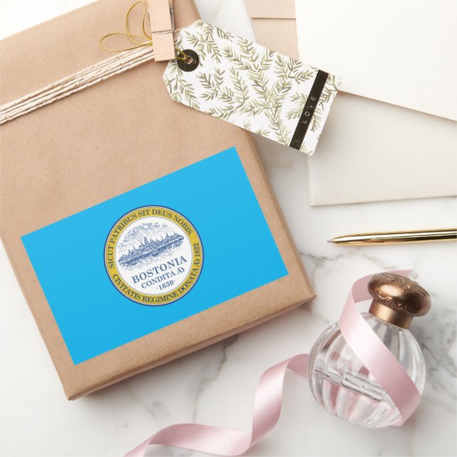 Boston City (Massachusetts)  flag Sticker (Gifting)