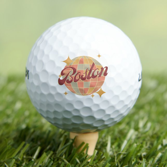 Boston City Massachusetts Retro golfing resort  Golf Balls (Creator Uploaded)